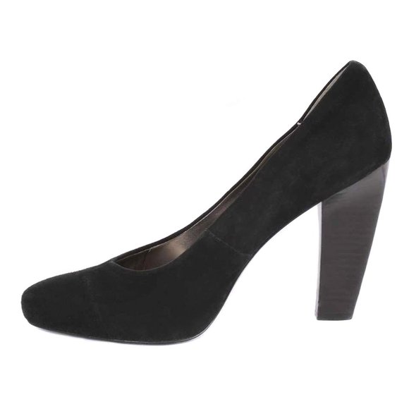MARTINEZ VALERO Black Suede Almond Toe Heel Pumps - Picture 2 of 8